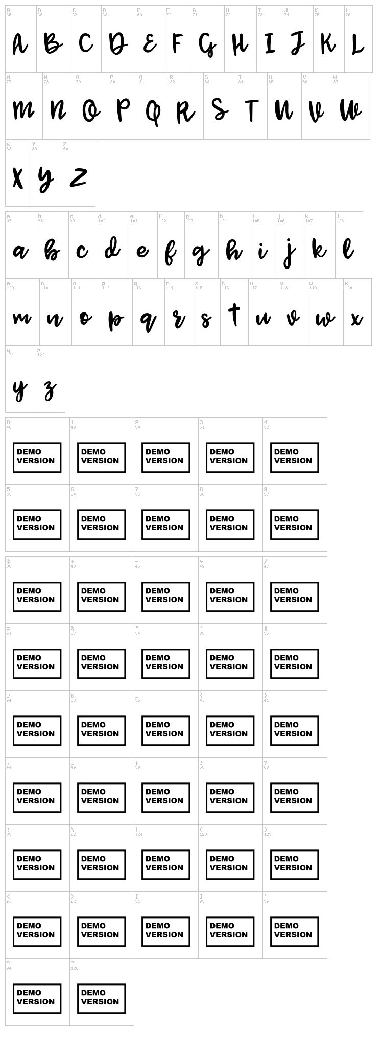 Jenthill font map